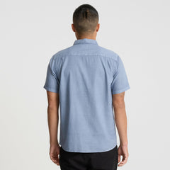 Roark Made To Fade Short Sleeve Button Up Shirt in Washed Slate - Men