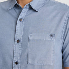 Roark Made To Fade Short Sleeve Button Up Shirt in Washed Slate - Men