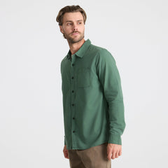 Roark Made To Fade Long Sleeve Button Up Shirt in Washed Slate Green - Men