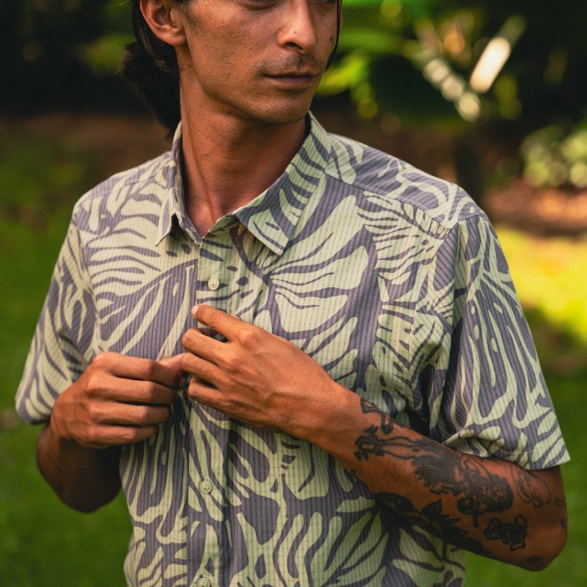Roark Bless Up Breathable Stretch Shirt in Shark - Men