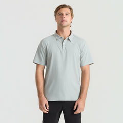 Roark Bless Up Breathable Stretch Polo Shirt in Grey - Men