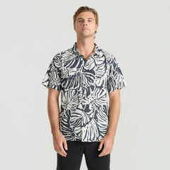 Roark Bless Up Breathable Stretch Shirt in Black Monstera - Men