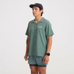 Roark Bless Up Trail Button Up Shirt in Slate Green - Men|Run / Active