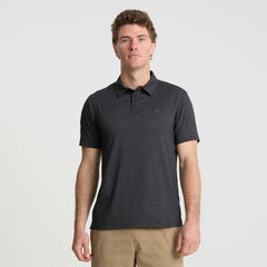 Roark Bless Up Breathable Stretch Polo Shirt in Black - Men