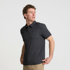 Roark Bless Up Breathable Stretch Polo Shirt in Black - Men