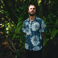 Roark Bless Up Button Up Shirt in Navy Pukpulko - Men