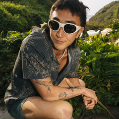 Roark Bless Up Trail Button Up Shirt in Onyx Floral - Men|Run / Active