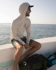 Roark Venture UPF Hoodie in Off White - Men|Run / Active