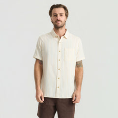 Roark Crosswinds Button Up Shirt in Unbleached - Men