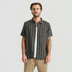 Roark Crosswinds Button Up Shirt in Onyx - Men