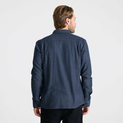 Roark Scholar Chambray Button Up Shirt in Mid Indigo - Men