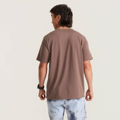 Roark Mathis Active Short Sleeve Tee in Faded Brown - Men|Run / Active