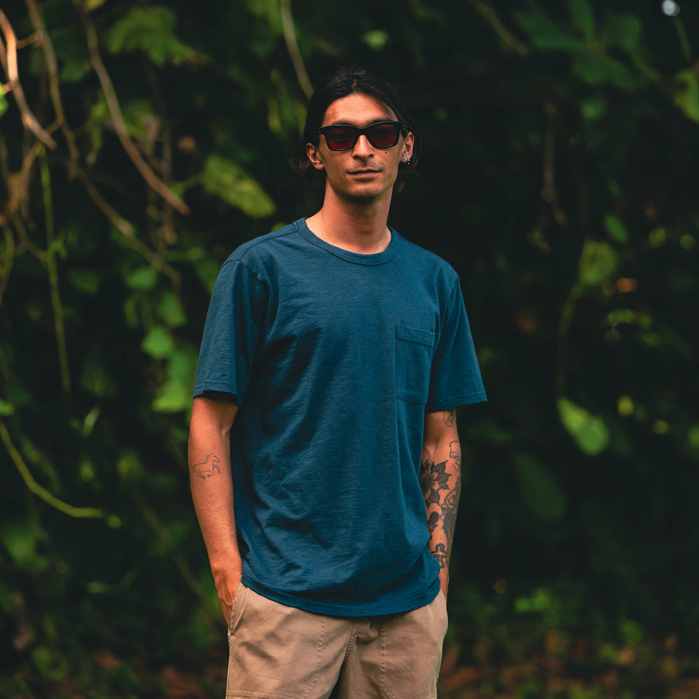 Roark Well Worn Organic Short Sleeve Tee in Navy - Men