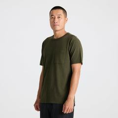 Roark Well Worn Organic Short Sleeve Tee in Military - Men