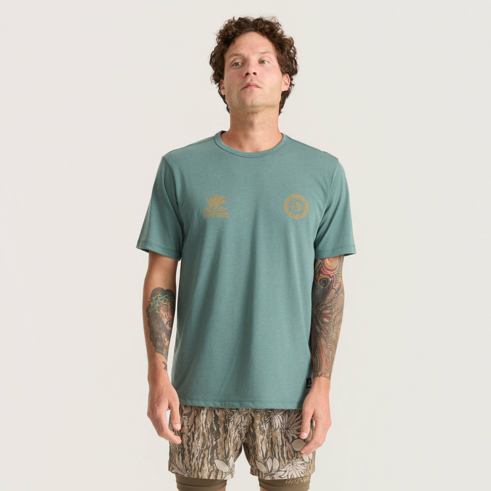 Roark Mathis Active Short Sleeve Tee in Slate Green - Men|Run / Active