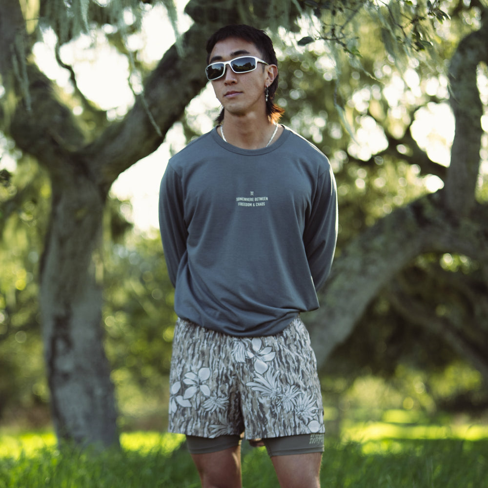 Roark Mathis Active Long Sleeve Tee in Charcoal - Men|Run / Active