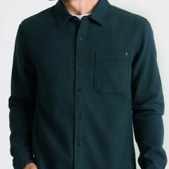 Roark Crossroads Organic Cotton Flannel in Deep Navy Herringbone - Men