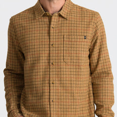 Roark Crossroads Organic Cotton Flannel in Khaki - Men