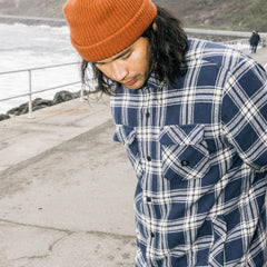 Roark Backwoods Overshirt Jacket Flannel in Navy - Men
