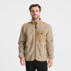 Roark Campover Fleece Zip Hoodie in Khaki - Men
