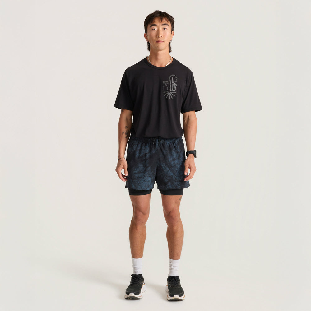 Roark Bommer 3.5" Shorts in Navy Tie Dye - Men|Run / Active