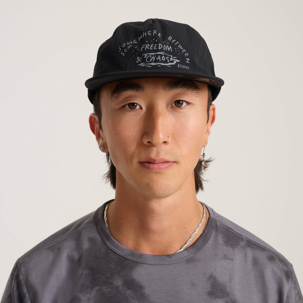 Roark Mathis 5 Panel Strapback Hat in Chaos Black - Men
