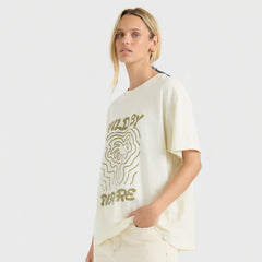 Roark Wild By Nature Oversize Premium Tee in Bone - Women