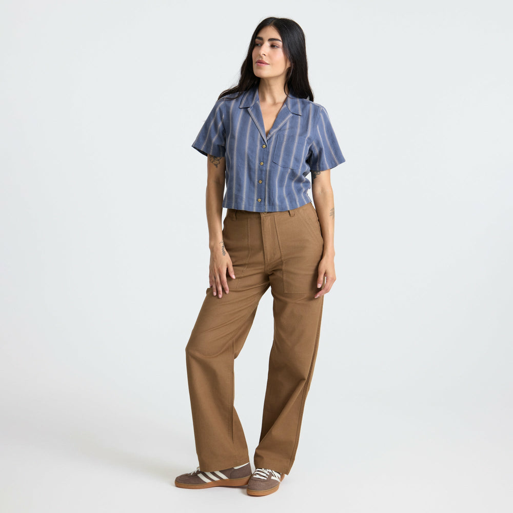 Roark Crosswinds Camp Button Up Shirt in Neptune - Women