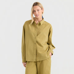 Roark Costa Button Up Shirt in Dusty Olive - Women