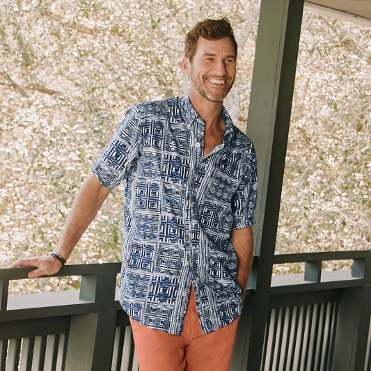 Orvis | Men's Heritage Poplin Printed Short-Sleeve Shirt