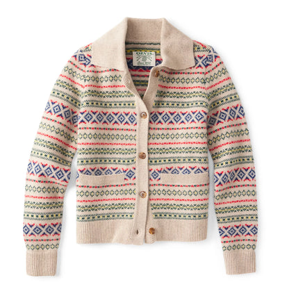 Orvis | Fair Isle Patterned Brushed Cashmere Cardigan