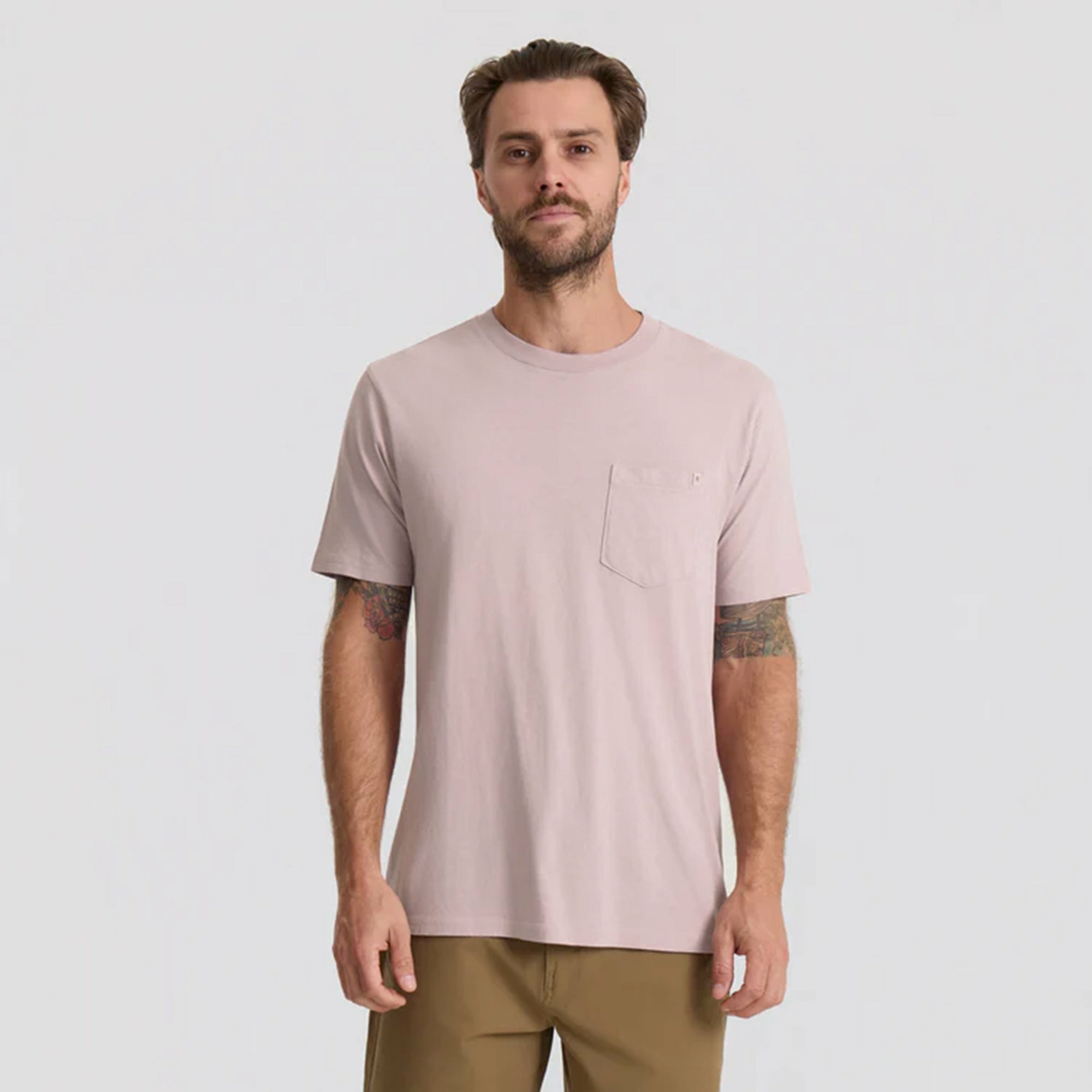 Roark Made To Fade Short Sleeve Tee in Washed Dusty Lilac - Men