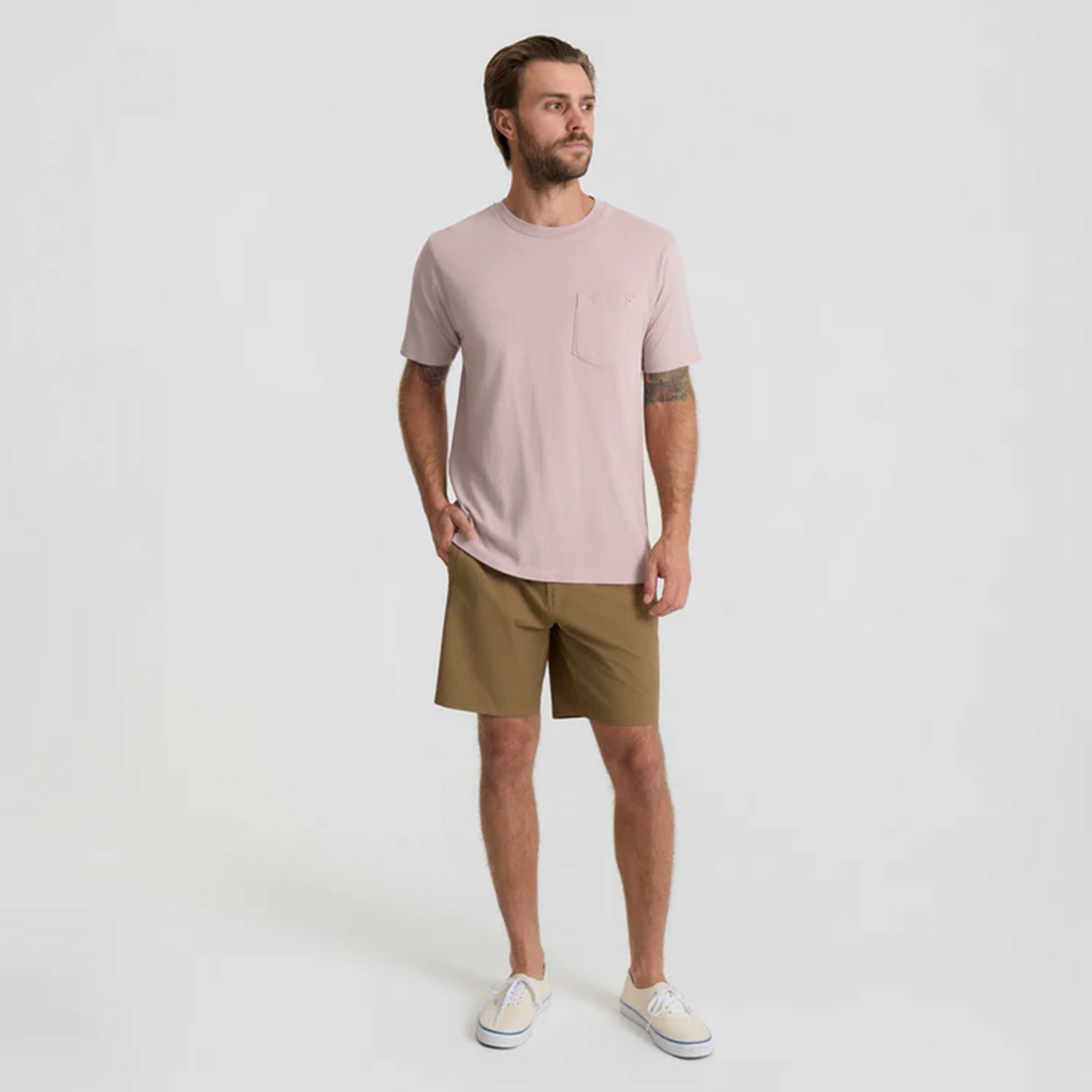 Roark Made To Fade Short Sleeve Tee in Washed Dusty Lilac - Men