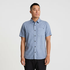Roark Made To Fade Short Sleeve Button Up Shirt in Washed Slate - Men
