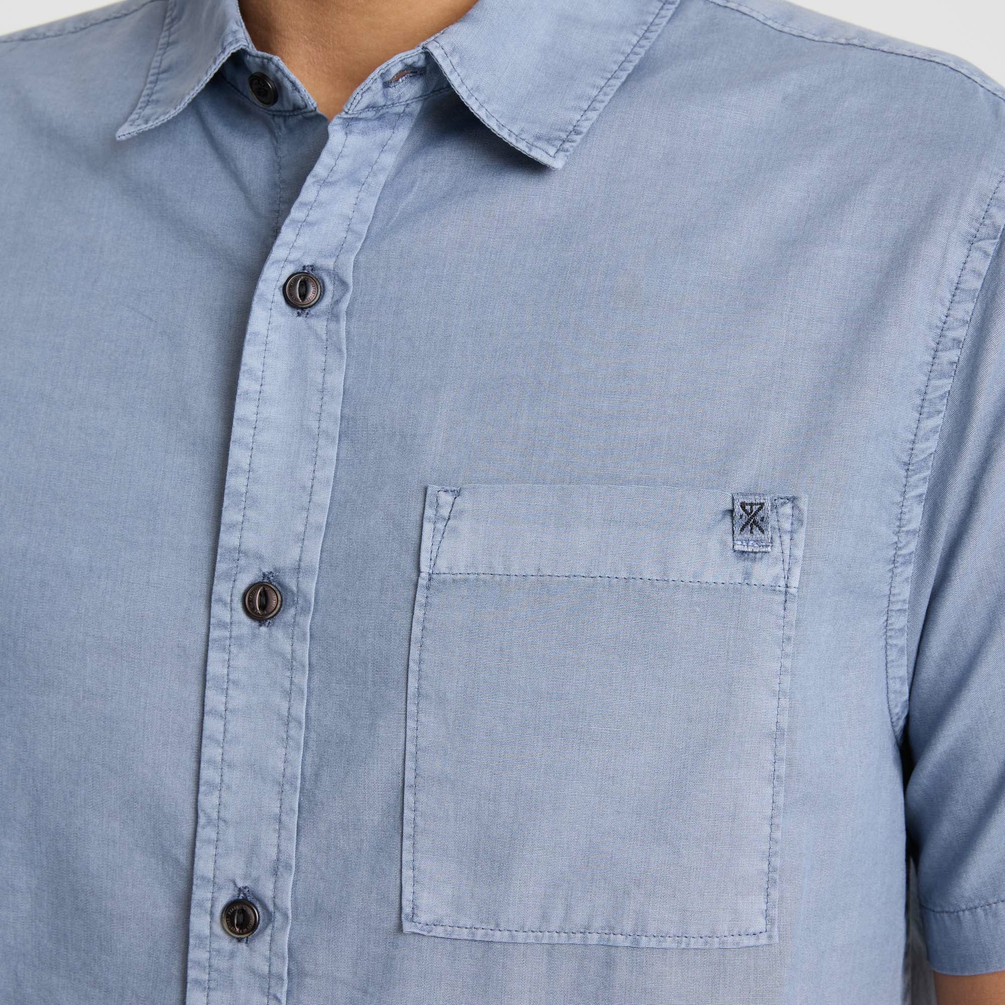 Roark Made To Fade Short Sleeve Button Up Shirt in Washed Slate - Men