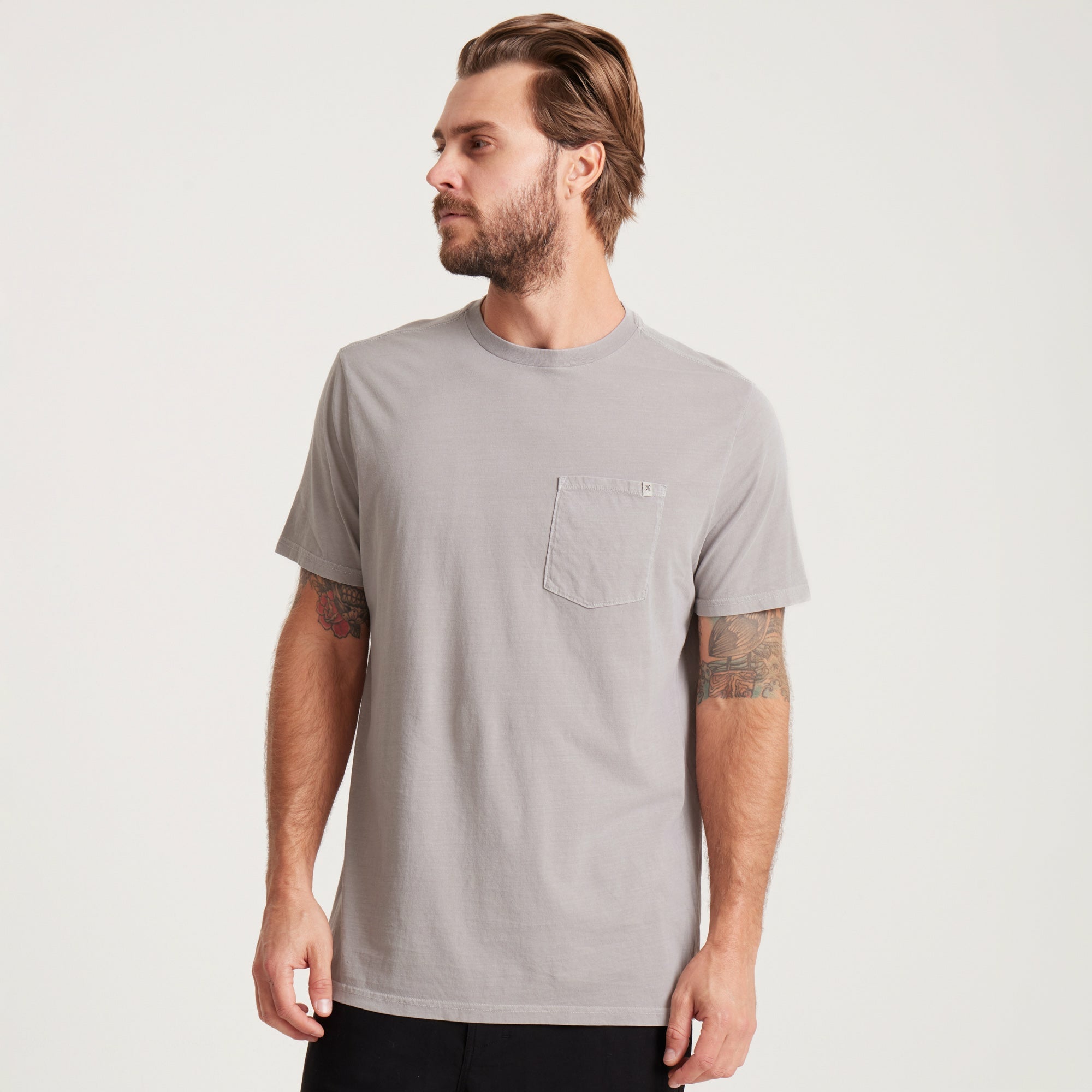 Roark Made To Fade Short Sleeve Tee in Washed Grey - Men
