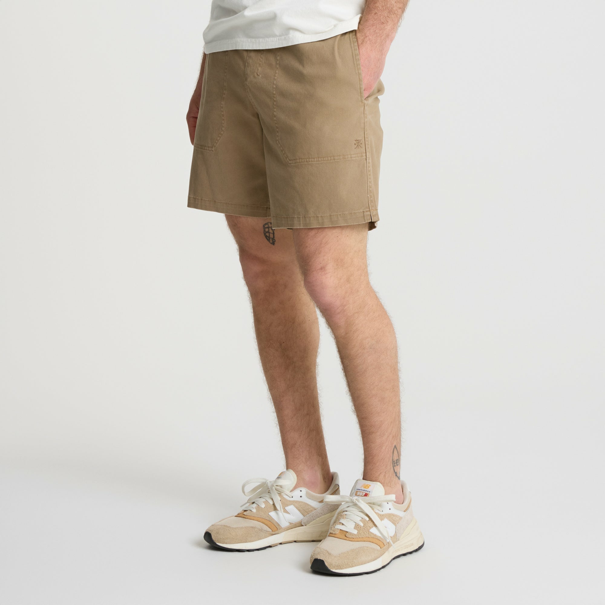 Roark Made To Fade Shorts in Washed Khaki - Men