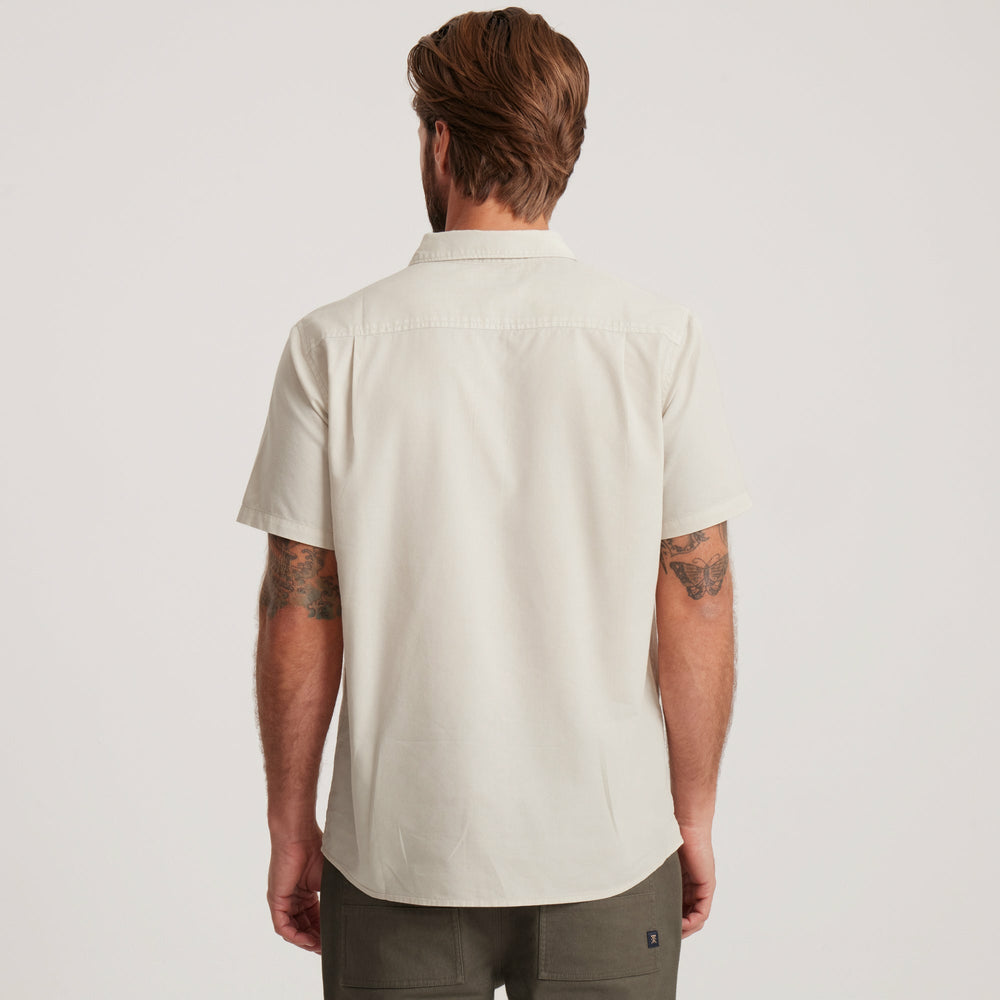 Roark Made To Fade Short Sleeve Button Up Shirt in Washed Bone - Men