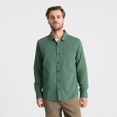 Roark Made To Fade Long Sleeve Button Up Shirt in Washed Slate Green - Men