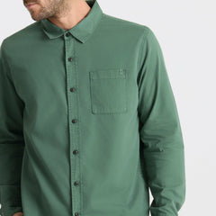 Roark Made To Fade Long Sleeve Button Up Shirt in Washed Slate Green - Men