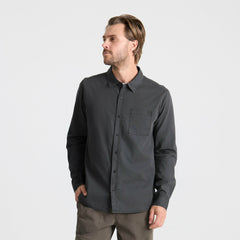 Roark Made To Fade Long Sleeve Button Up Shirt in Washed Charcoal - Men