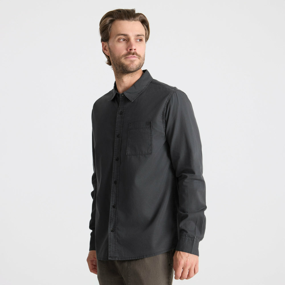 Roark Made To Fade Long Sleeve Button Up Shirt in Washed Charcoal - Men