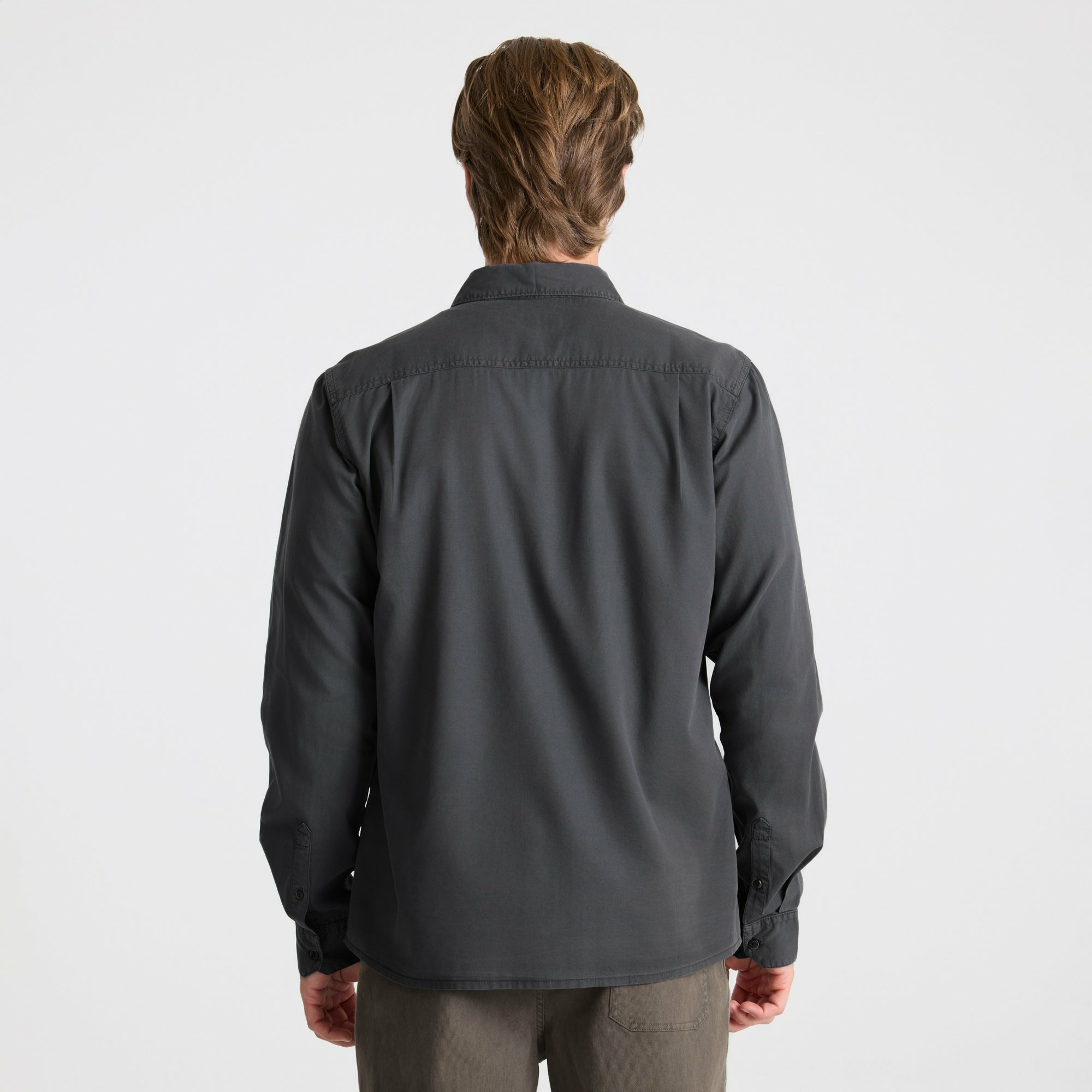 Roark Made To Fade Long Sleeve Button Up Shirt in Washed Charcoal - Men