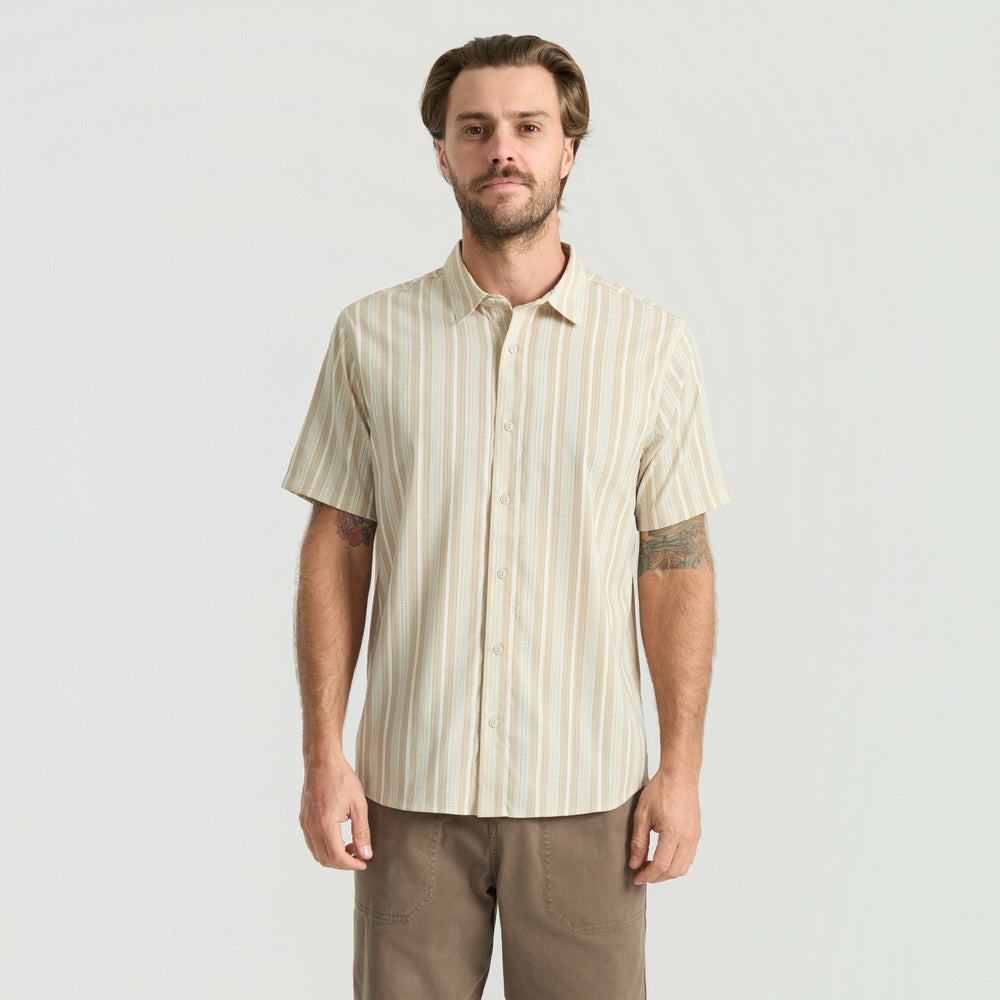 Roark Bless Up Breathable Stretch Shirt in Beige - Men