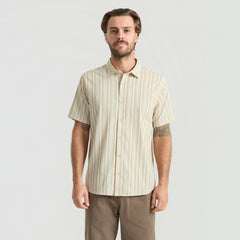 Roark Bless Up Breathable Stretch Shirt in Beige - Men