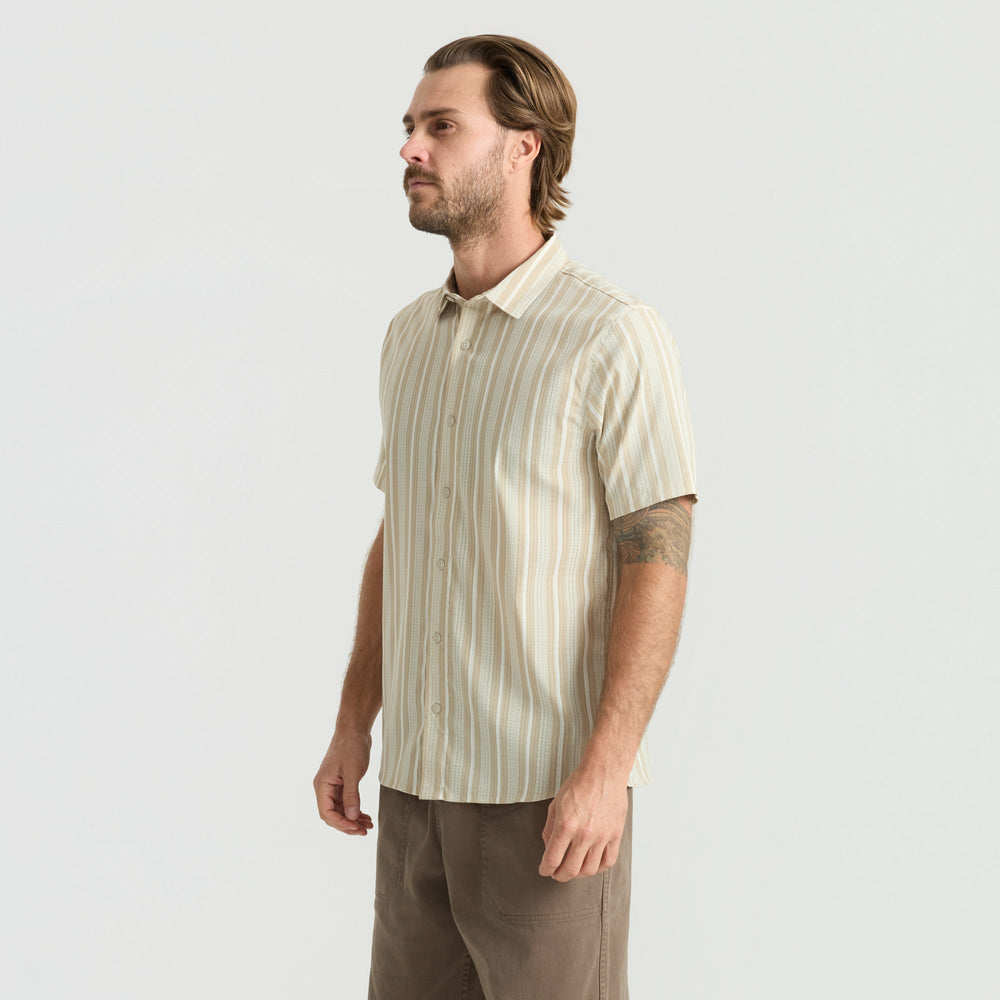 Roark Bless Up Breathable Stretch Shirt in Beige - Men
