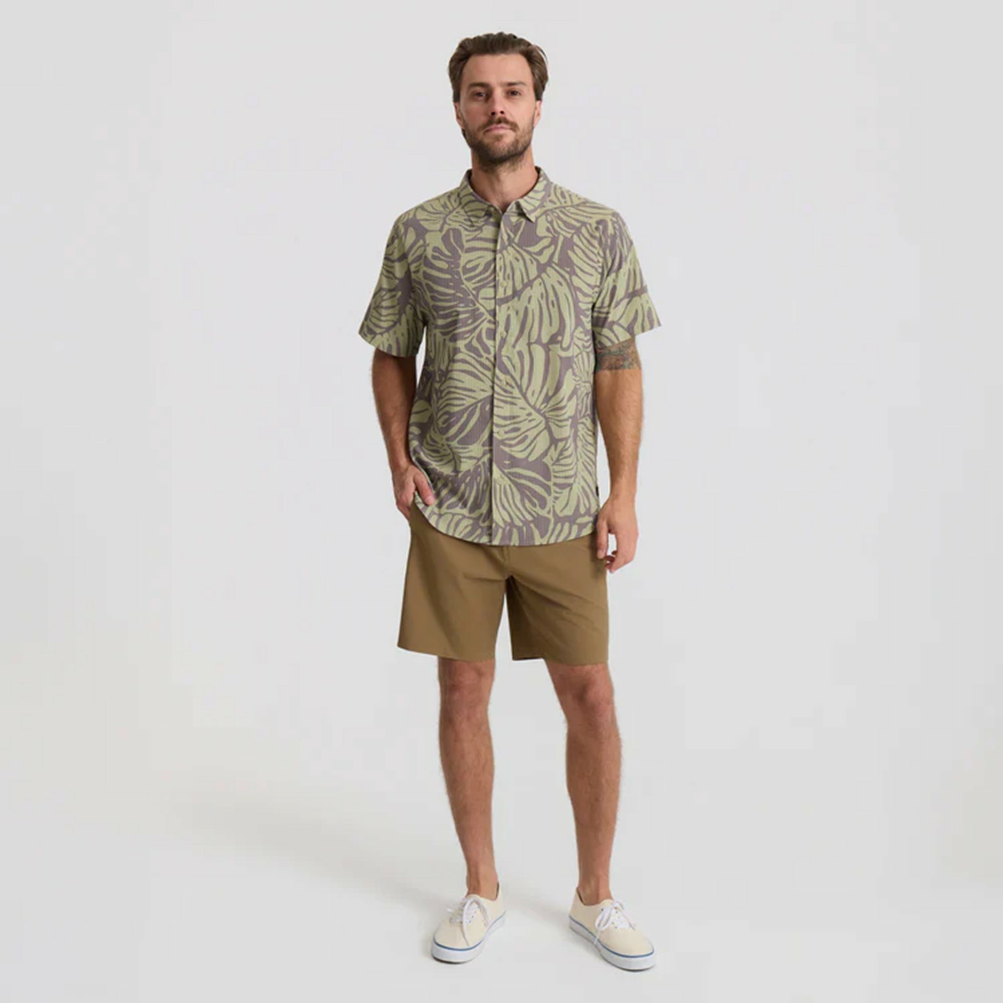 Roark Bless Up Breathable Stretch Shirt in Shark - Men