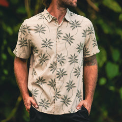 Roark Bless Up Breathable Stretch Shirt in Fossil Print - Men