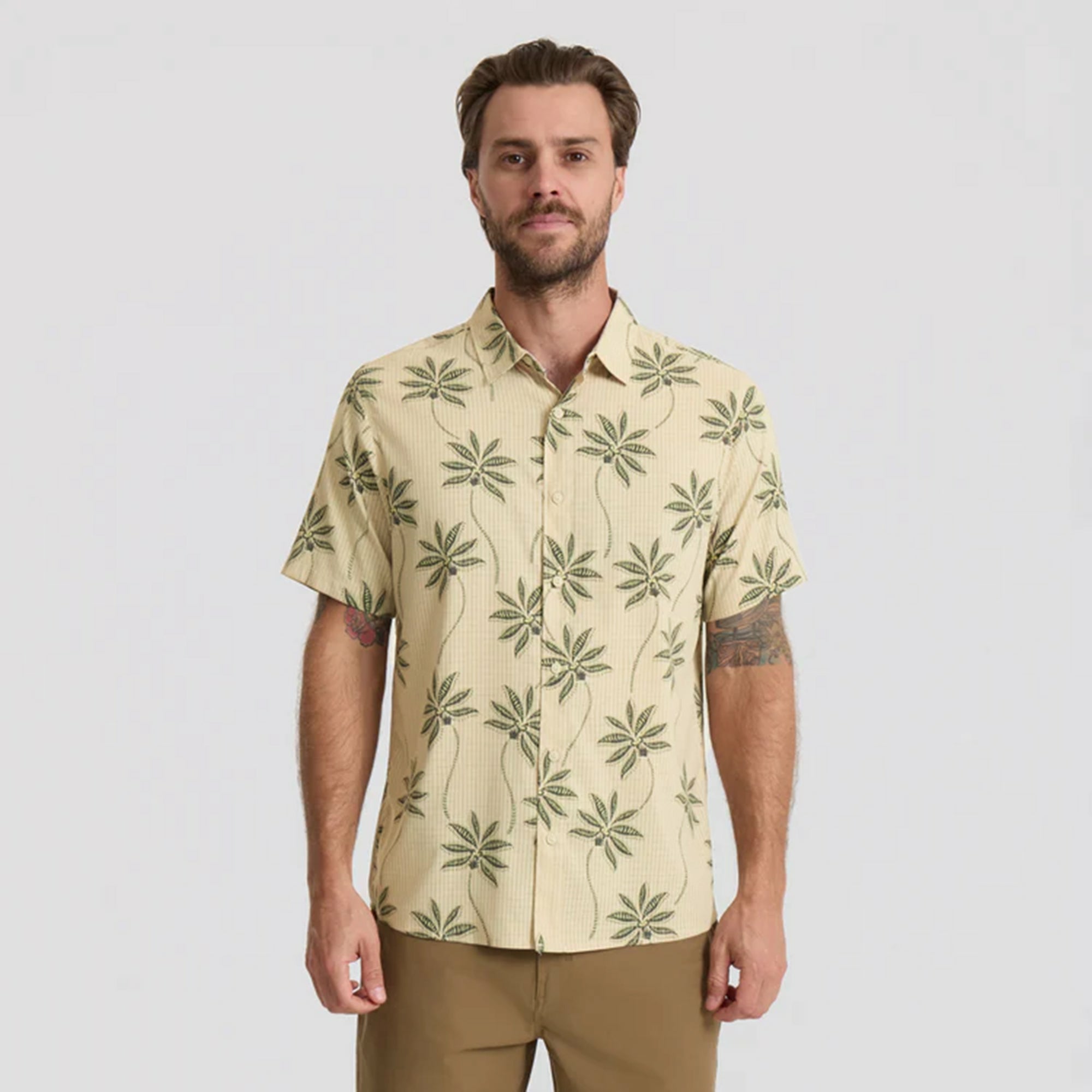 Roark Bless Up Breathable Stretch Shirt in Fossil Print - Men