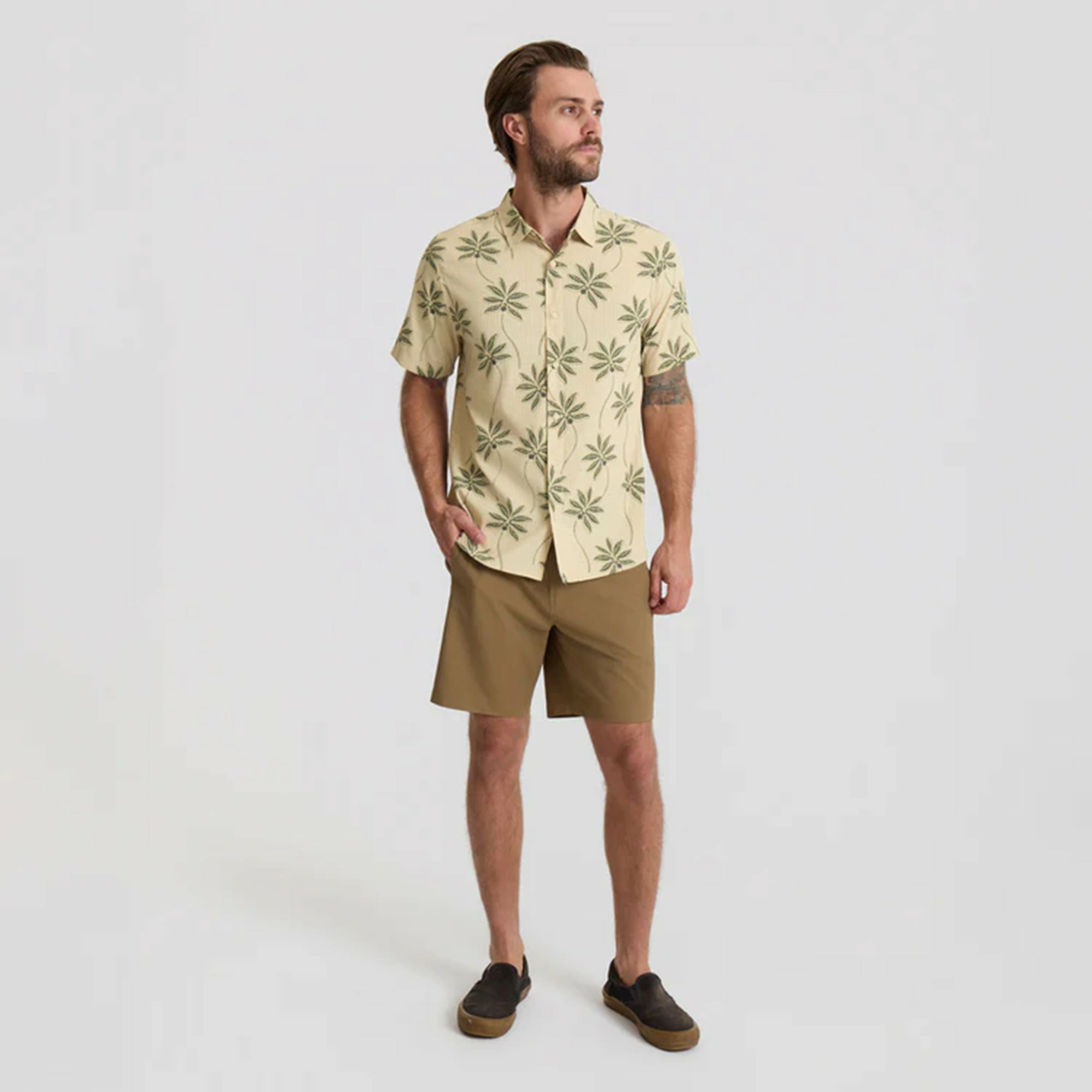 Roark Bless Up Breathable Stretch Shirt in Fossil Print - Men